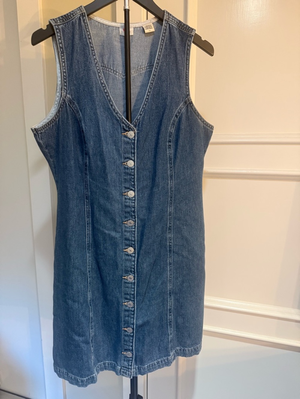 Levi's Blue Denim Button-Front Mini Dress